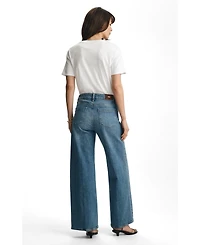 Mavi Jeans Women's Paloma Mid Rise Wide Leg Brushed Gold Premium