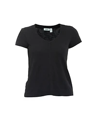 Wilt Women's Slim Deep V-Neck Rib Back Tee
