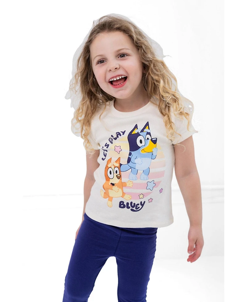 Bluey Girl's (5-12) Zip-Up Hoodie T-Shirt and Pants Set