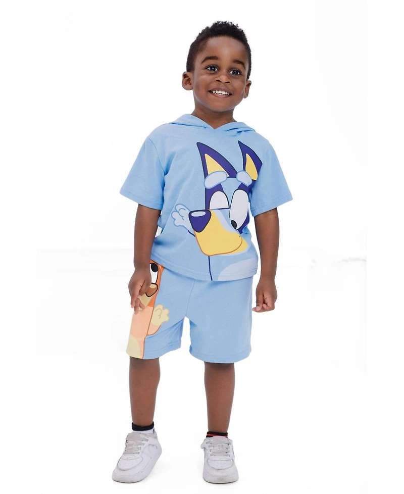 Bluey Toddler Boys 2T-5T 2-Piece Hooded Tee and Shorts Set