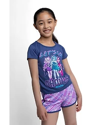 Monster High Girls' 2-Piece Tee and Dolphin Shorts Set