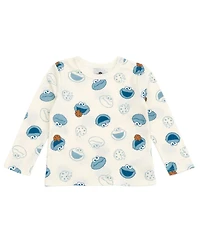 Sesame Street Cookie Monster Baby Boys ( new born to 24 M )' 2-Piece Overalls and Tee Set