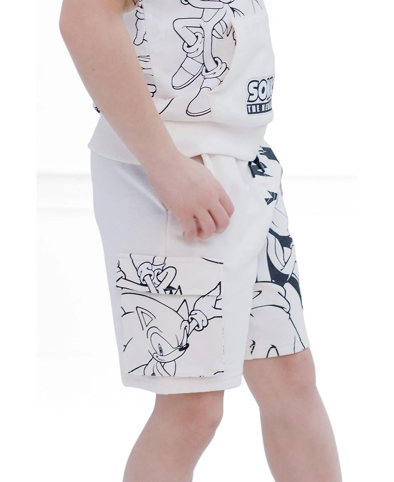 Sonic the Hedgehog Boys' 2-Piece Hooded T-Shirt and Shorts Set