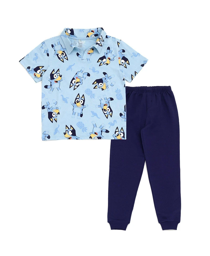 Bluey Boy's (5-12) 2-Piece Polo and Pants Set