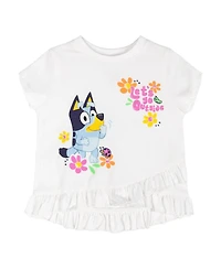 Bluey Toddler Girls T-Shirt and Chambray Shorts Outfit Set