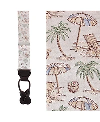 Trafalgar Men's Beach Get A Way Silk Novelty Button End Suspenders