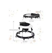 Kmaier Baby Walker Portable Adjustable Height Foldable Toddler Walker 9 Adjustable Heights, Baby Walker with Wheels Portable