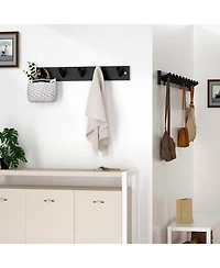 Yigii Bamboo 5-Peg Wall Rack for Coats, Hats, Towels