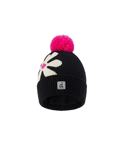 Deux par Deux Girl's Winter Knit Hat with Pompom