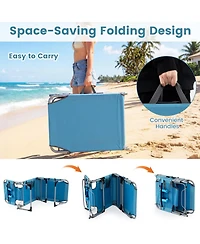 Sugift Set of 2 Portable Folding Tanning Chaise Lounge with 4-Position Backrest