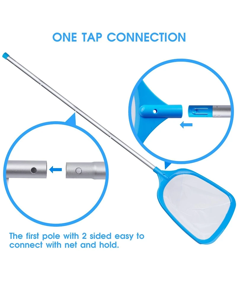 Xdovet Hot Tub Skimmer Net Aluminum Pole Fine Mesh Leaf Debris Pool