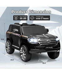 homfan Licensed Toyota Land Cruiser 2 Seater Remote Control Ride-On Car, 66 lb. Capacity, Ages 3+