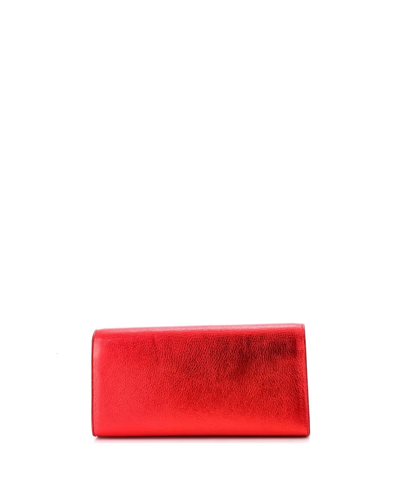Pre-Owned Saint Laurent Long Classic Monogram Tassel Clutch Leather