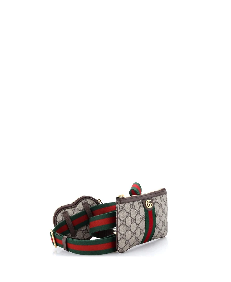 Pre-Owned Gucci Ophidia Heart Utility Double Belt Bag Gg Coated Canvas
