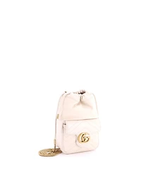 Pre-Owned Gucci Mini Gg Marmont Front Pocket Bucket Bag Matelasse Leather