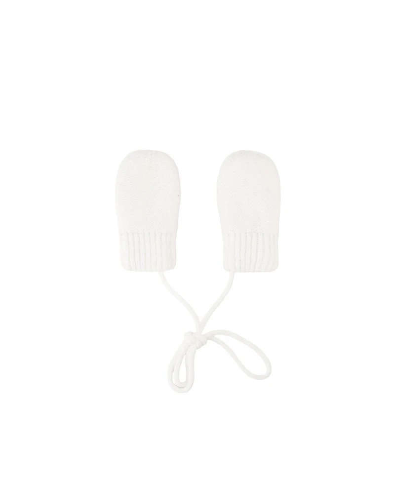Deux par Baby Unisex Infant (3 Months- 12 Months) Knit Mittens with String