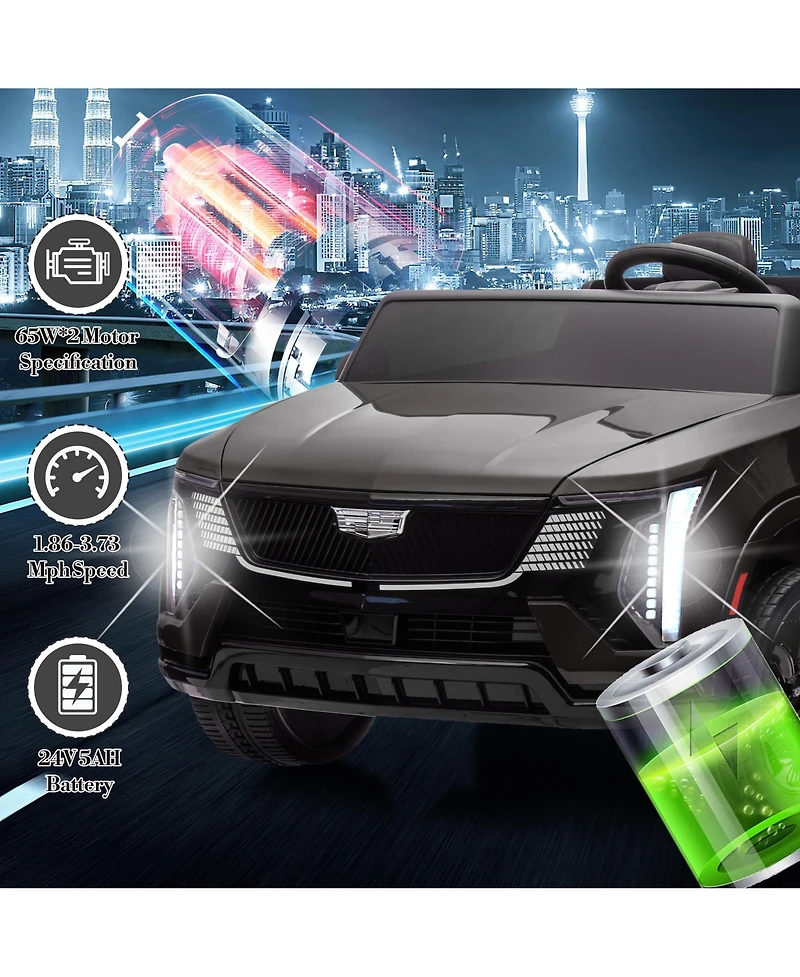 homfan 2-Seater Licensed luxury Suv Ride-On Truck, Remote Control, Spring Suspension, Led Lights, Music