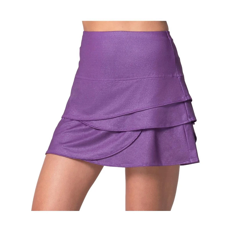 Lucky Love Women's All That Shimmers Scallop Heather Gray Tennis Skirt