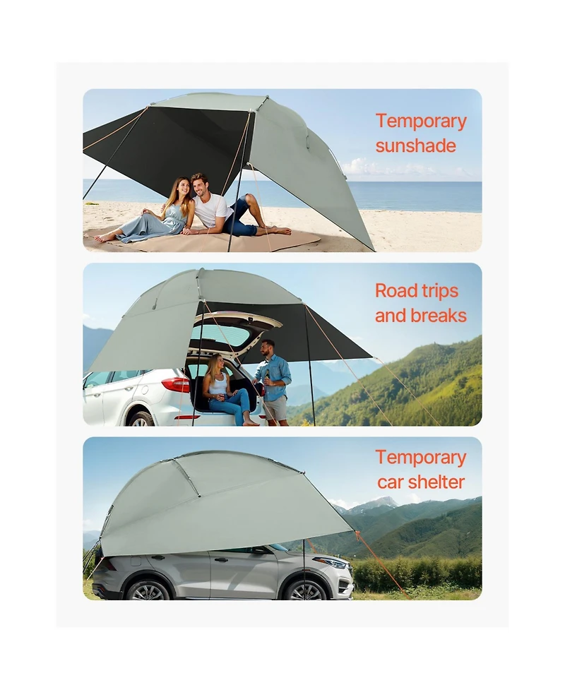 Vevor Vehicle Awning 10' x 7' Shade Coverage Car Side Awning PU2000 mm UV50+