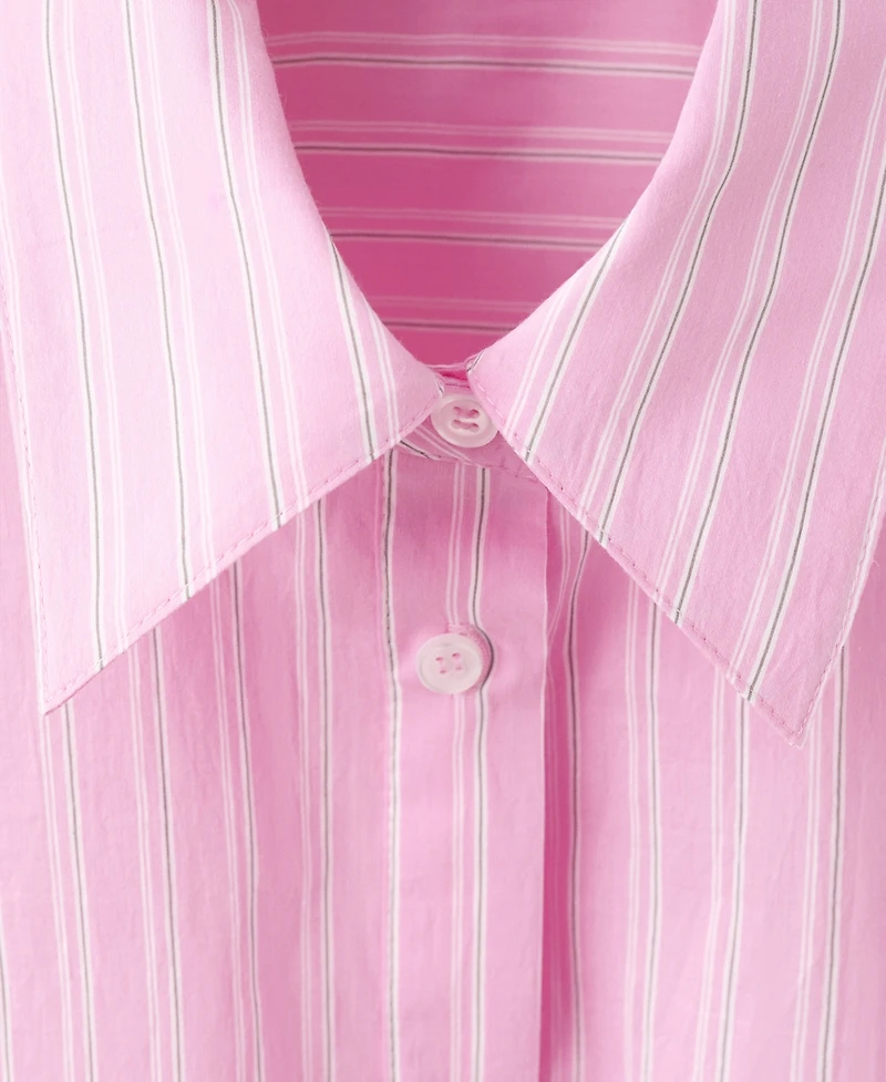 Mango Women's Striped Knotted Cotton Shirt