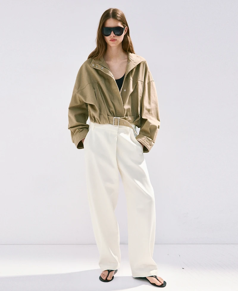 Mango Women's Asymmetrical Cotton Pants