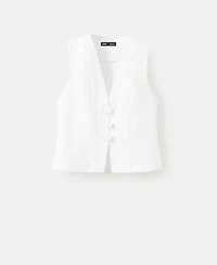 Mango Women's Toggles Denim Top