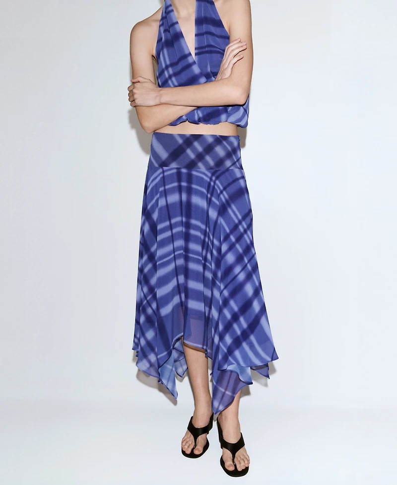 Mango Women's Long Flared Skirt