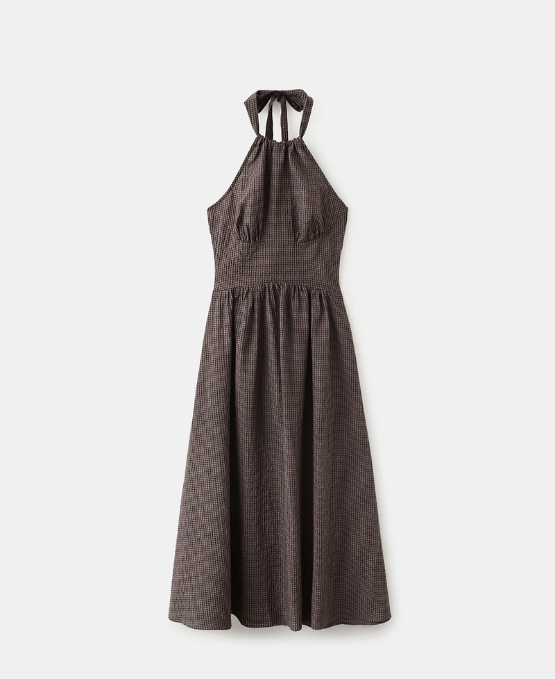 Mango Women's Gingham Halter Dress