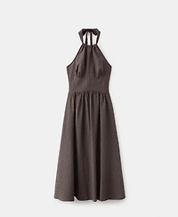 Mango Women's Gingham Halter Dress