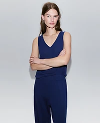 Mango Women's V-Neck Knit Top