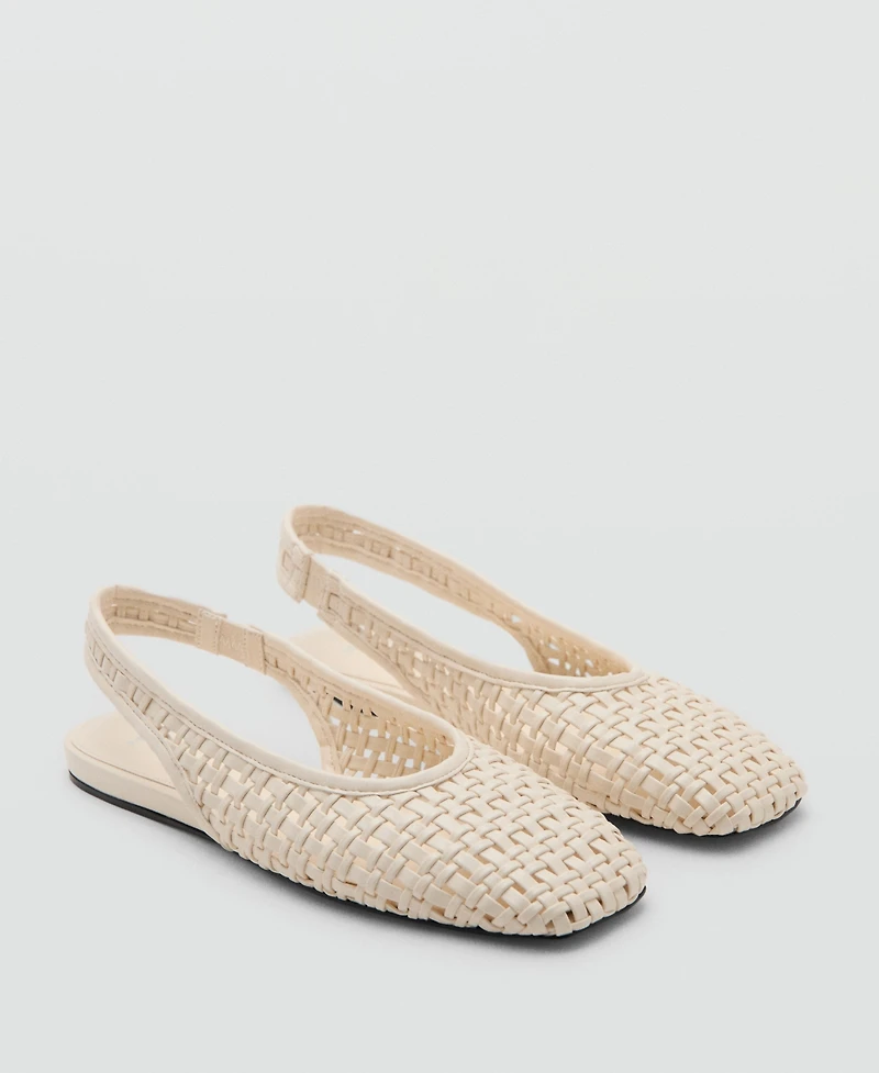 Mango Women's Braided Slingback Ballet Flats