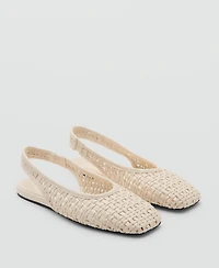 Mango Women's Braided Slingback Ballet Flats
