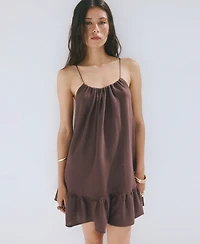 Mango Women's Gathered Neckline Knit Dress