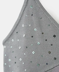 Mango Women's Thin Straps Sparkly Top