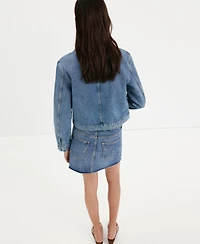 Mango Women's Toggle Detail Denim Jacket