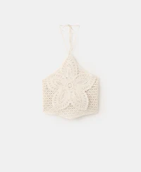 Mango Women's Crochet Floral Top