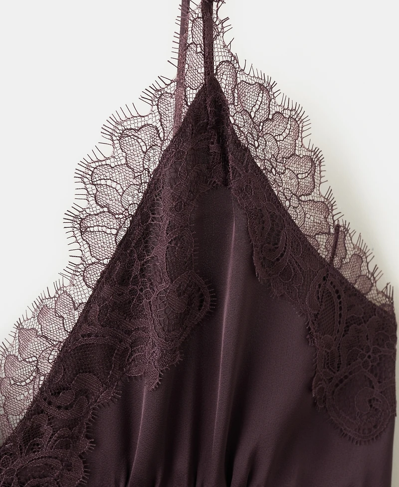 Mango Women's Satin Lace Dress