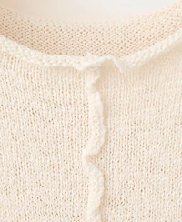 Mango Women's Wavy Stitching Short-Sleeve Sweater