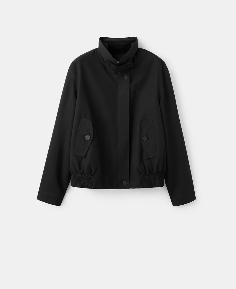 Mango Women's Funnel-Neck Bomber Jacket