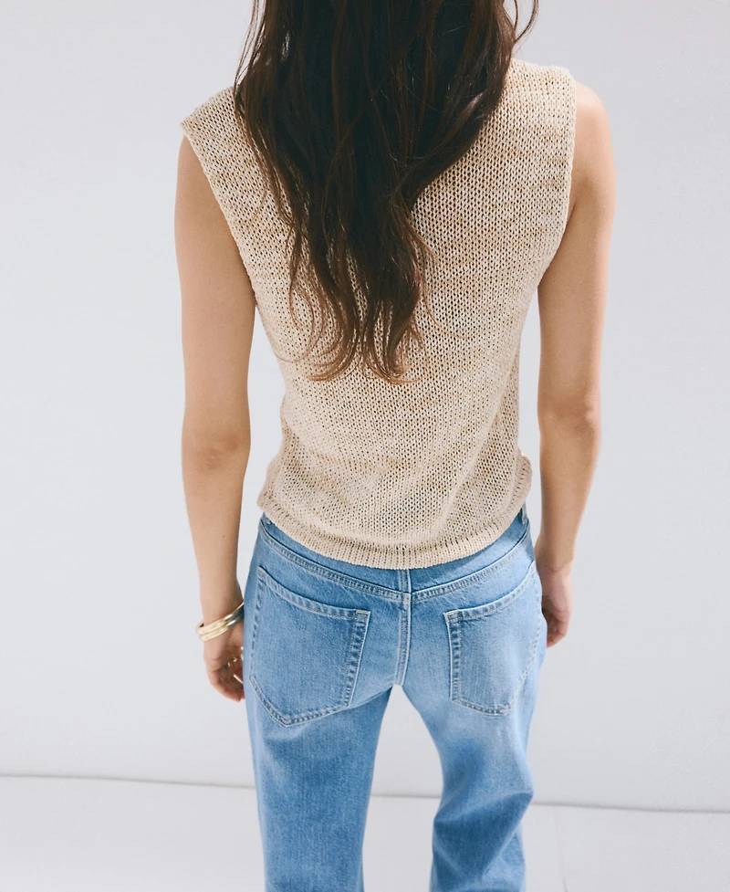 Mango Women's Buttons Heathered Knit Vest