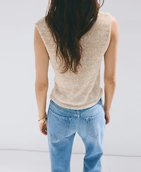Mango Women's Buttons Heathered Knit Vest