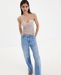 Mango Women's Danila High-Waisted Wide Leg Jeans