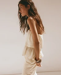 Mango Women's Embroidered Details Crinkled Top