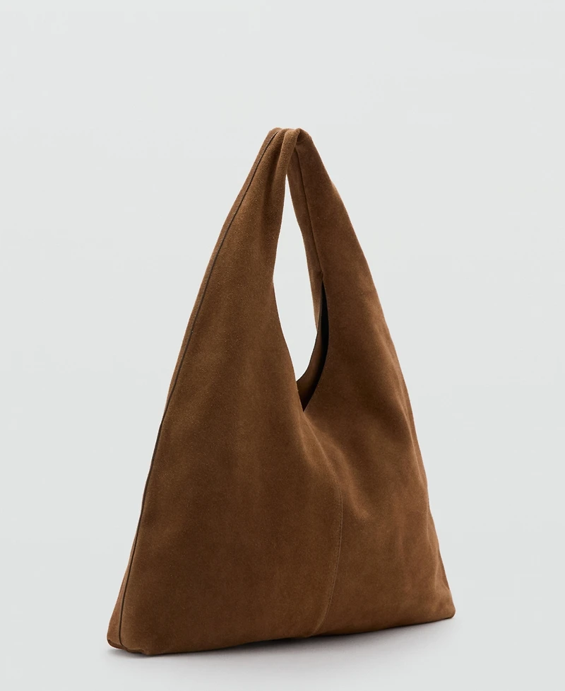 Mango Women's Suede Shopper Bag