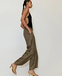 Mango Women's High-Waisted Lyocell Pants