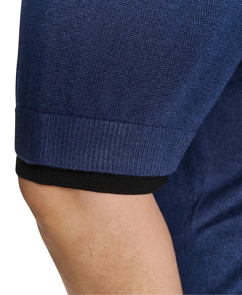 Karl Lagerfeld Paris Plus Johnny Collar Short-Sleeve Sweater