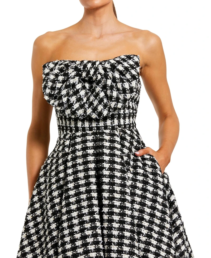 Mac Duggal Women's Boucle Strapless Mini Dress With Bow