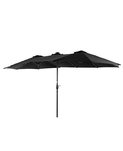 Sonkuki Enhance Your Outdoor Oasis with 15×9 Feet Led Double-sided Patio Umbrella - Stylish, Durable, and Sun-Protective!