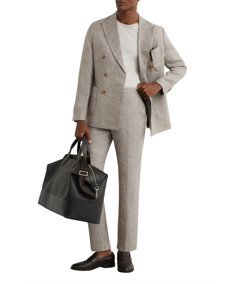 Reiss Men's Amore Linen Tailored-Fit Suit Pants