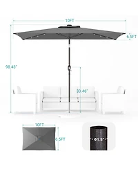 Sonkuki Enhance Your Outdoor Oasis with 10x6.5Feet Led Rectangular Patio Umbrella - Stylish, Durable, and Sun-Protective!